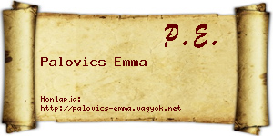 Palovics Emma névjegykártya